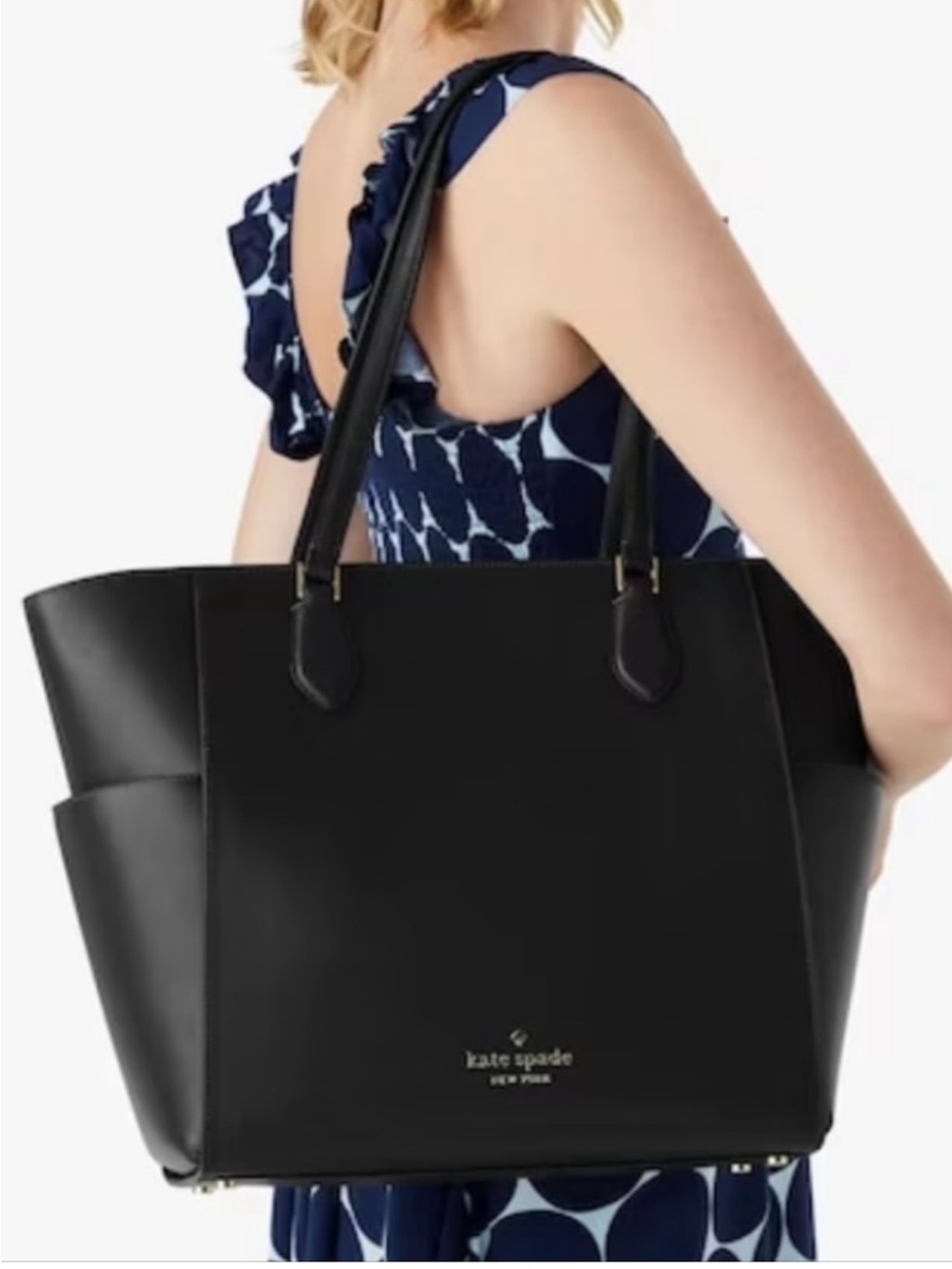 kate spade Madison Saffiano navy Smooth Leather Tote Khaite Celine purse bag